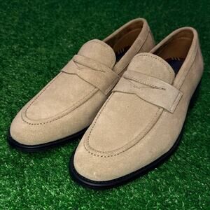 Brooks Brothers Beige Suede Penny Loafers